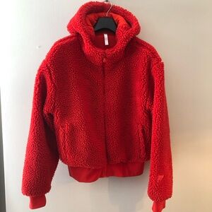 Fabletics Red Teddy Jacket